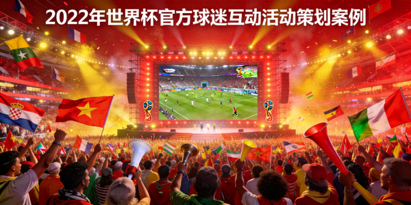 2022年世界杯官方球迷互动活动策划案例 - 现场大型屏幕与欢呼的球迷