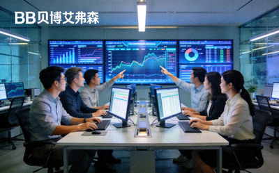 BB贝博艾弗森公司专业团队在数据分析中心工作场景