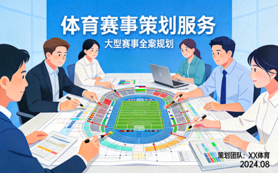 体育策划服务展示 - 团队正在策划一场大型体育赛事活动的蓝图